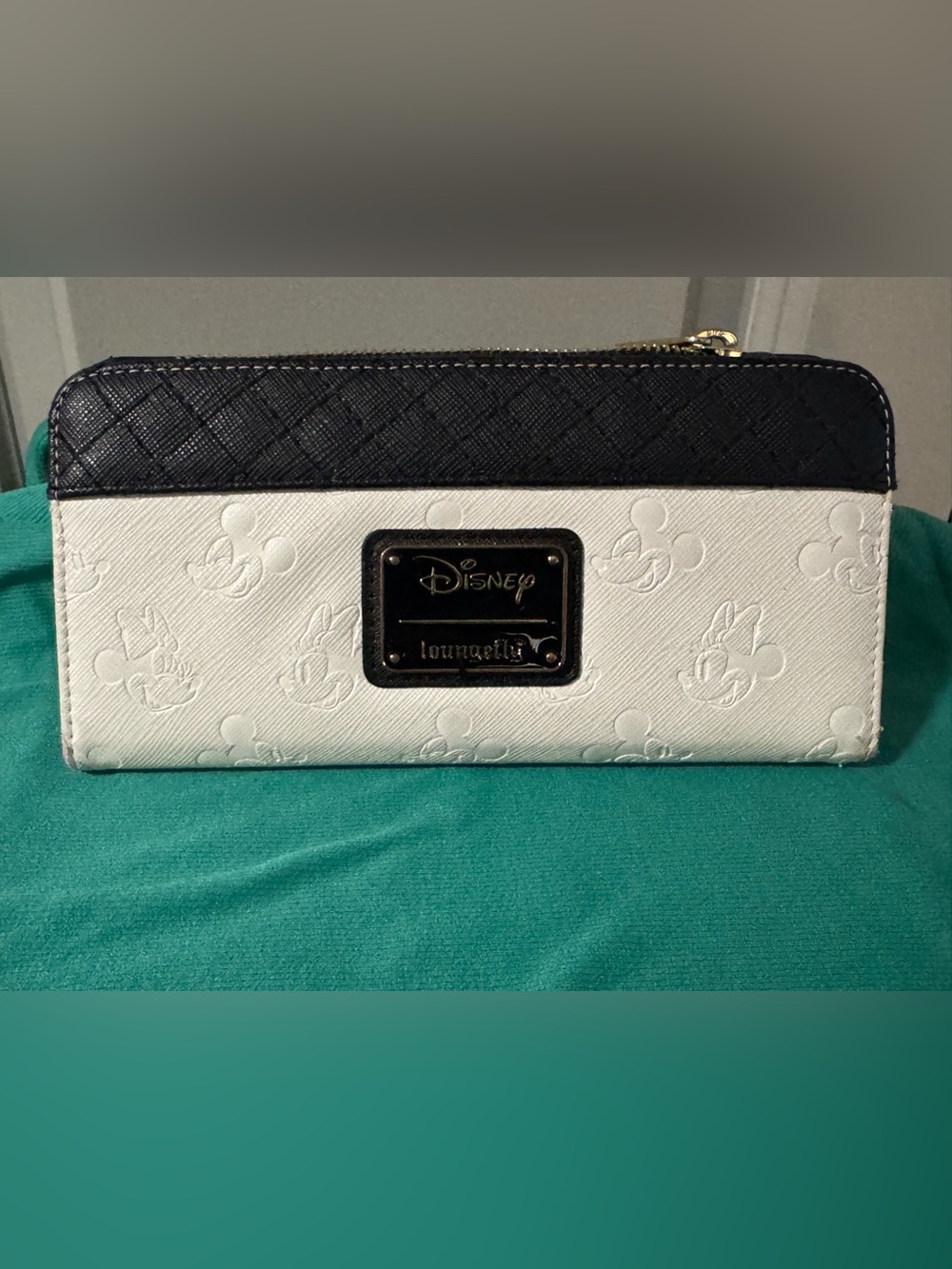 Loungefly Black & White Embossed Disney Mickey Zip Wallet